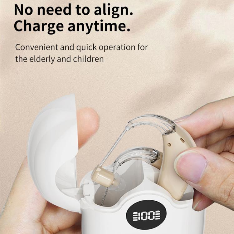 Noise-Cancelling Hearing Aid For Seniors With Digital Display And Charging Box(Blue) - Hearing Aids by buy2fix | Online Shopping UK | buy2fix