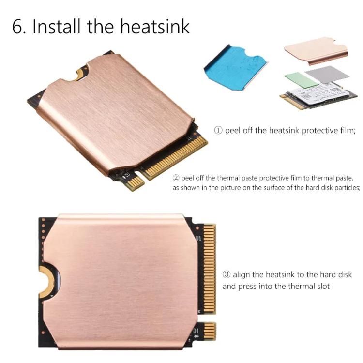 For Steam Deck Game Console SSD Copper Heat Sink M.2 2230 NVMe Radiator Pad, Spec: Set B - Steam Deck Spare Parts by buy2fix | Online Shopping UK | buy2fix