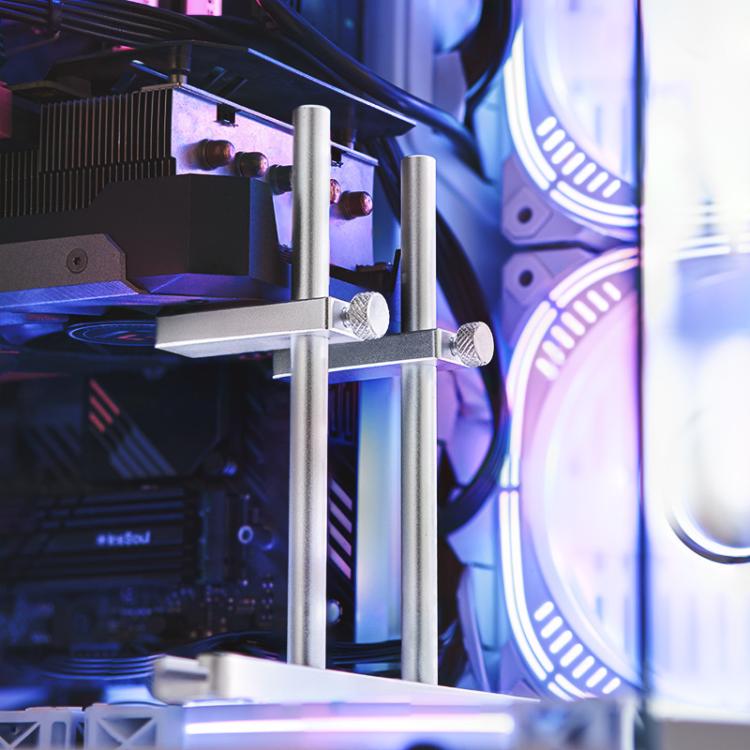 FinalCool Aluminum Alloy Adjustable Graphics Card Bracket Chassis Fan Position Graphics Holder Support 8cm Black - Caddies & Enclosures by FinalCool | Online Shopping UK | buy2fix