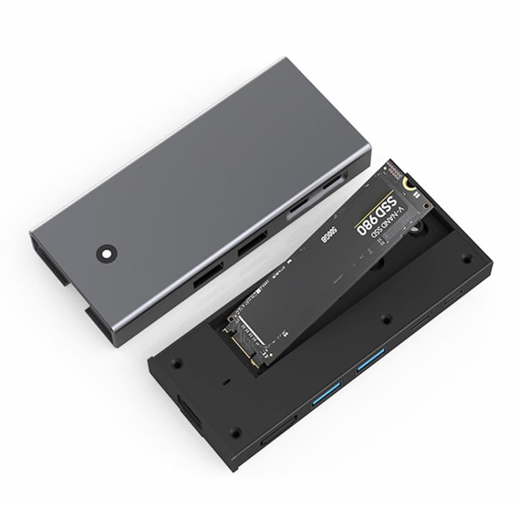 Blueendless M.2 Nvme/Sata Dual-Protocol Hard Disk Box HUB USB 10G x 2 + Type-C 10G + 5V2A - USB HUB by Blueendless | Online Shopping UK | buy2fix