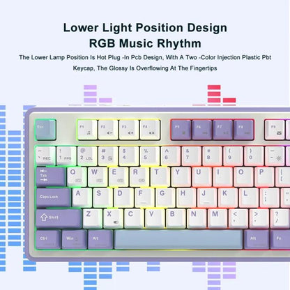 Ajazz AK870 Wireless Bluetooth Tri-mode Mechanical Keyboard RGB DIY Custom Hot Swap Gaming Keyboard, Style: Gift Axis Purple - Wireless Keyboard by Ajazz | Online Shopping UK | buy2fix