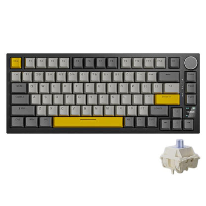 Ajazz AK820 Pro Wireless Bluetooth Tri- mode Custom Hot Swap Gasket Mechanical Gaming Keyboard With TFT Screen, Color: Gift Axis Black - Wireless Keyboard by Ajazz | Online Shopping UK | buy2fix