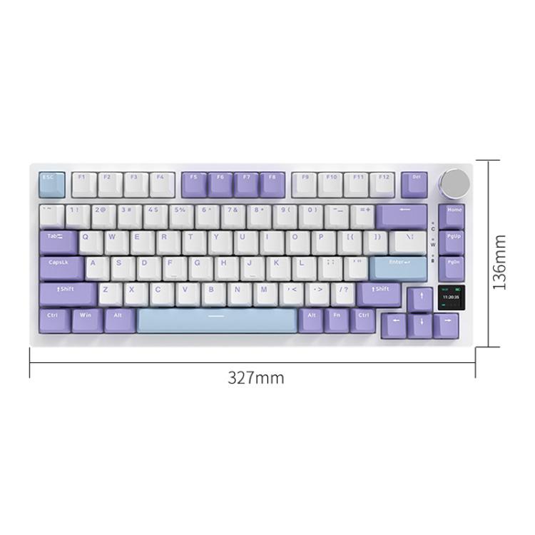 Ajazz AK820 Pro Wireless Bluetooth Tri- mode Custom Hot Swap Gasket Mechanical Gaming Keyboard With TFT Screen, Color: Gift Axis Purple - Wireless Keyboard by Ajazz | Online Shopping UK | buy2fix