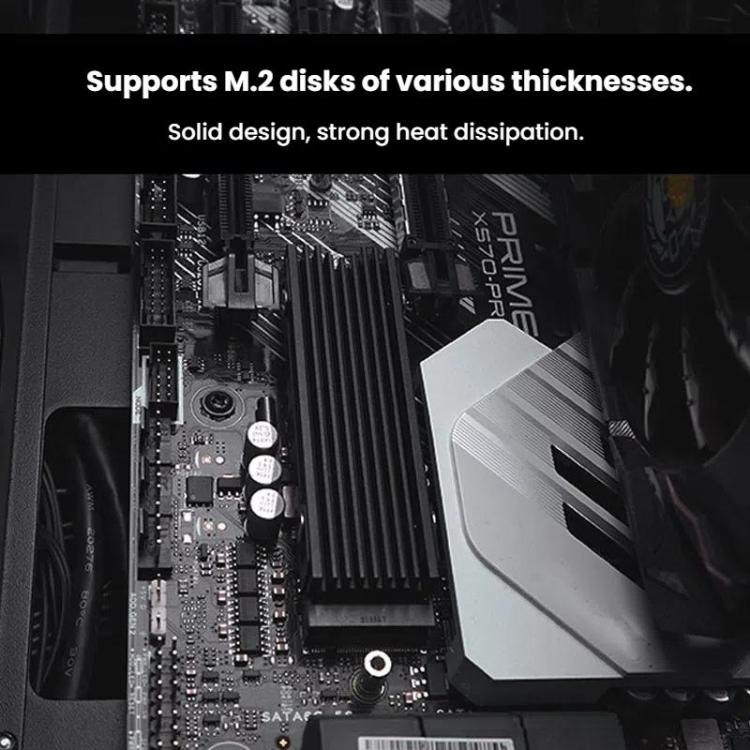 FinalCool M.2 2280 NVME SSD Radiator Aluminum Heat Sink for Desktop PC PS5(Black) - Hard Drive Bags & Cases by FinalCool | Online Shopping UK | buy2fix