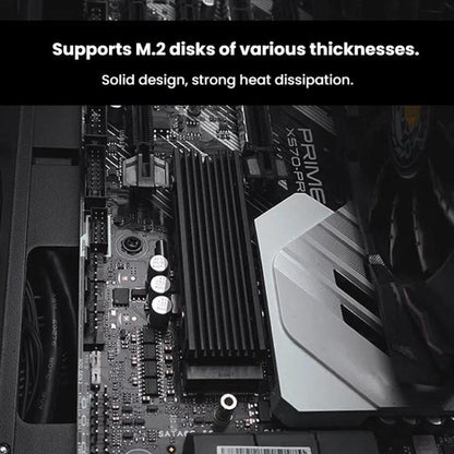 FinalCool M.2 2280 NVME SSD Radiator Aluminum Heat Sink for Desktop PC PS5(Black) - Hard Drive Bags & Cases by FinalCool | Online Shopping UK | buy2fix