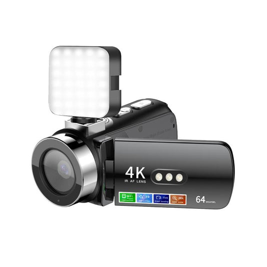 WiFi HD 4K Lightless Colorful Night Vision Digital Video Camera, Color: Black + Fill Light - Video Cameras by buy2fix | Online Shopping UK | buy2fix