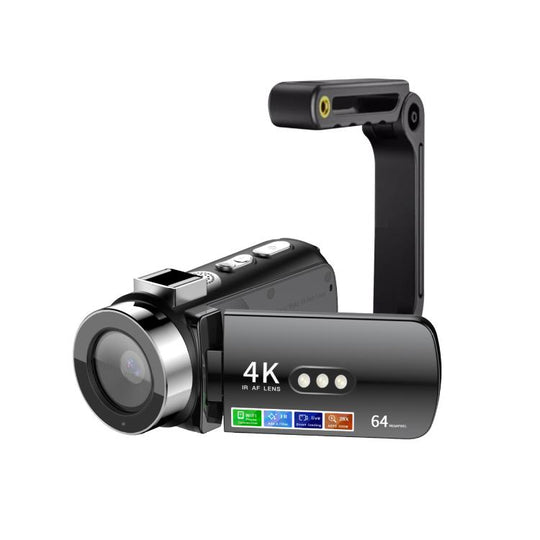 WiFi HD 4K Lightless Colorful Night Vision Digital Video Camera, Color: Black + Bracket