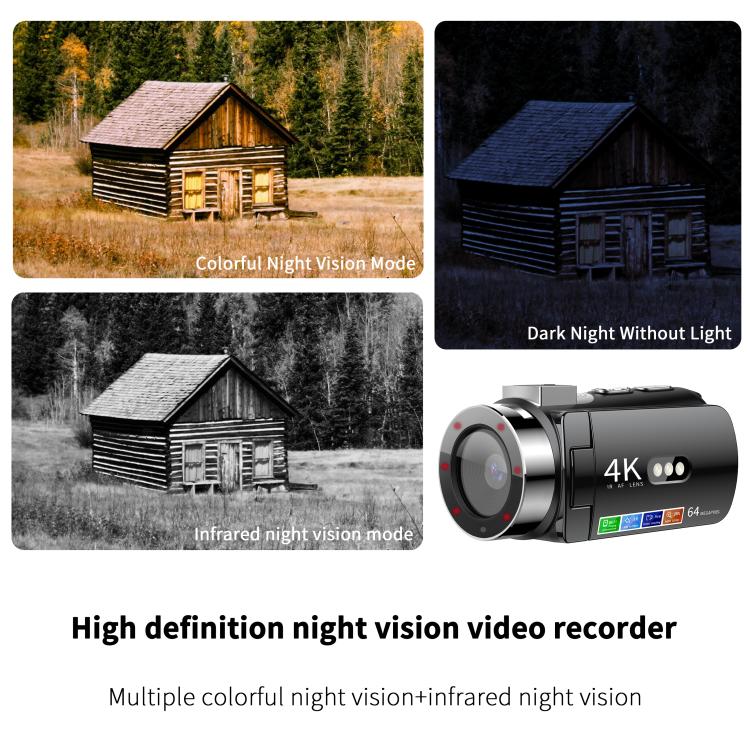 WiFi HD 4K Lightless Colorful Night Vision Digital Video Camera, Color: Black 4pcs /Set - Video Cameras by buy2fix | Online Shopping UK | buy2fix