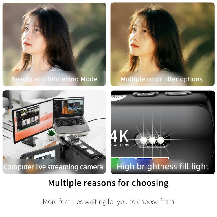 WiFi HD 4K Lightless Colorful Night Vision Digital Video Camera, Color: Black 4pcs /Set - Video Cameras by buy2fix | Online Shopping UK | buy2fix