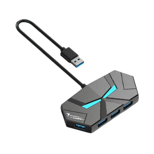 7 In 1 USB 2.0 Hub Splitter Colorful Ambient Light Type-C Docking Station Laptop Multi-Port Adapter, Spec: 1.2m (Black) - USB HUB by buy2fix | Online Shopping UK | buy2fix