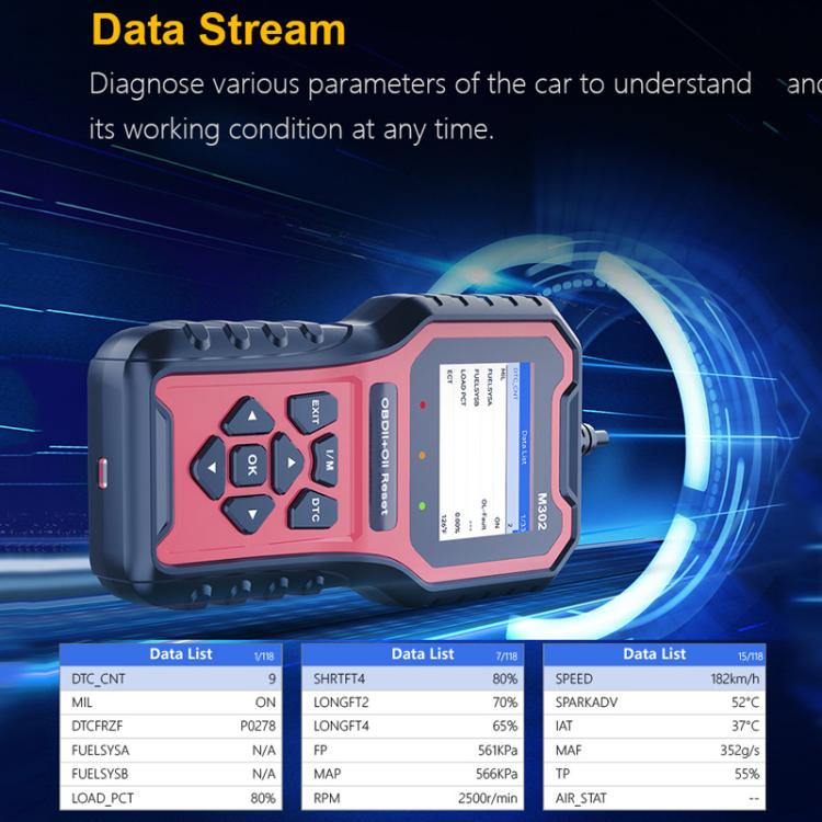 M302 Car Oil Reset Code Reader Automotive Maintenance Light Zero Reset Fault Diagnosis Tool - Code Readers & Scan Tools by buy2fix | Online Shopping UK | buy2fix
