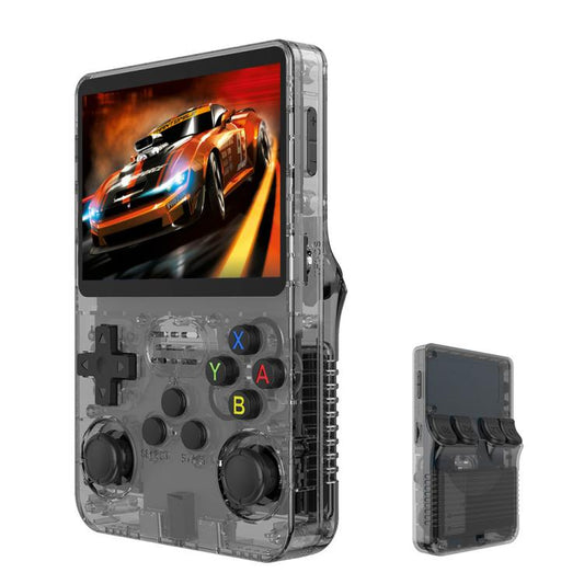 R36S Retro Handheld Game Console Linux System 3.5-Inch Screen Single TF Card Version 64G(Clear Black) - Pocket Console by buy2fix | Online Shopping UK | buy2fix