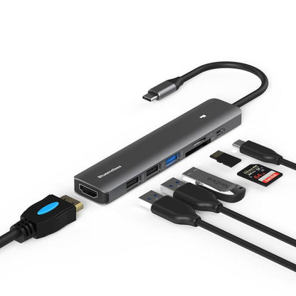 7-in-1 HDMI + PD + USB3.0 + USB2.0 x 2 + SD + TF Blueendless Multifunctional Type-C Docking Station - USB HUB by Blueendless | Online Shopping UK | buy2fix