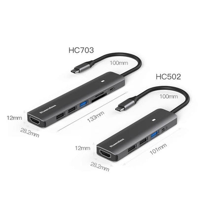 5-in-1 HDMI + PD + USB3.0 + USB2.0 x 2 Blueendless Multifunctional Type-C Docking Station - USB HUB by Blueendless | Online Shopping UK | buy2fix