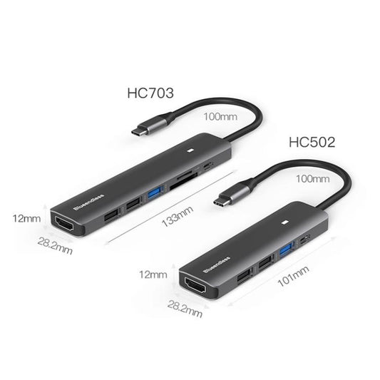 5-in-1 HDMI + PD + USB3.0 + USB2.0 x 2 Blueendless Multifunctional Type-C Docking Station - USB HUB by Blueendless | Online Shopping UK | buy2fix