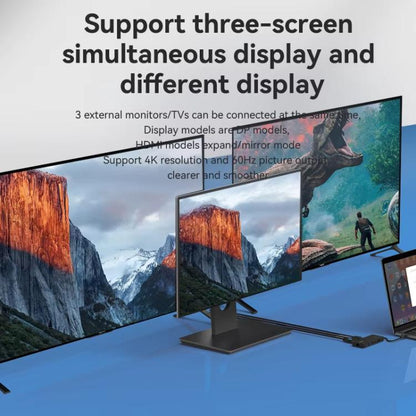 Blueendless Type-C Gigabit Ethernet Port Multi-Screen Different Display HUB, Port: HDMI x 2 + DP - USB HUB by Blueendless | Online Shopping UK | buy2fix
