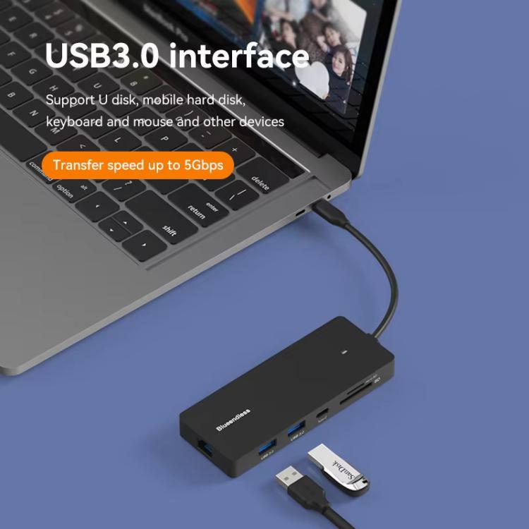 Blueendless Type-C Gigabit Ethernet Port Multi-Screen Different Display HUB, Port: DP x 2 + HDMI - USB HUB by Blueendless | Online Shopping UK | buy2fix
