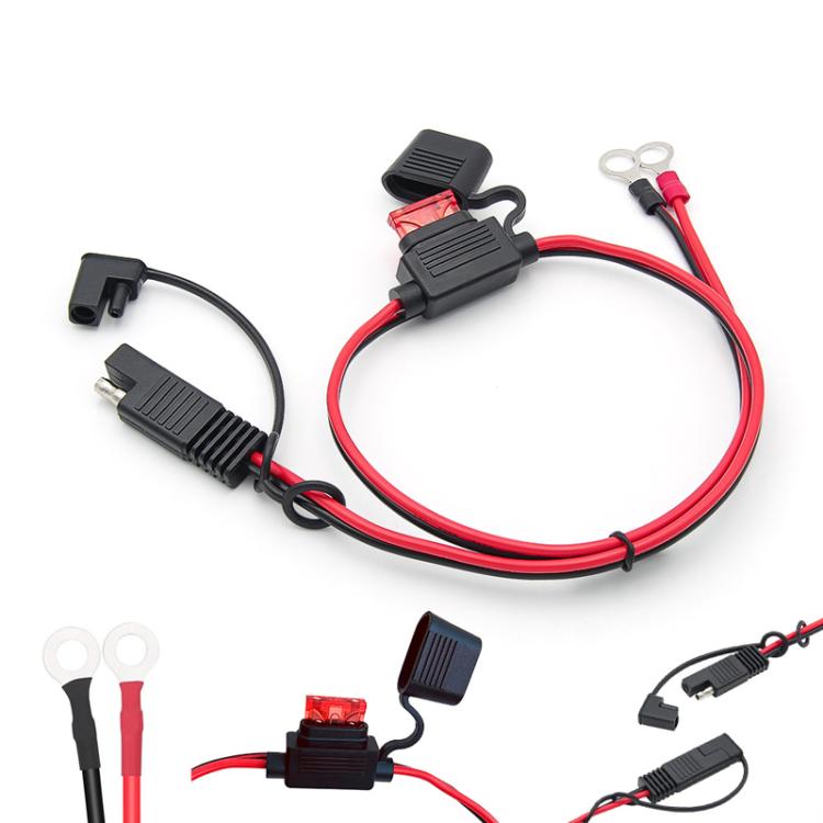 60cm O-Terminal to SAE Power Cable With Fuse Battery Charger Extension Adapter Wire - DIY Cables by buy2fix | Online Shopping UK | buy2fix