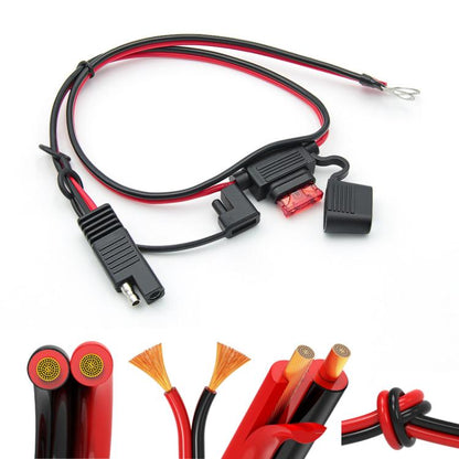 60cm O-Terminal to SAE Power Cable With Fuse Battery Charger Extension Adapter Wire - DIY Cables by buy2fix | Online Shopping UK | buy2fix