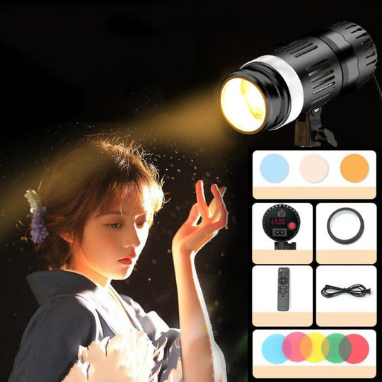 100W 102 LEDs Spotlight Portrait Photography Fill Light Adjustable Focus Triple Color Temperature, CN Plug