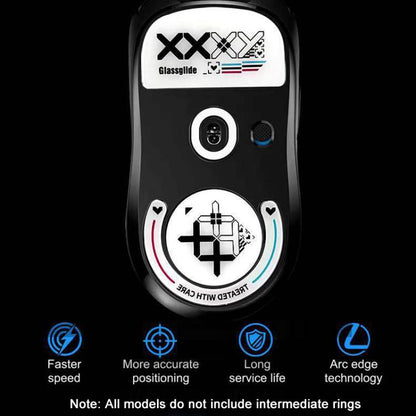 For Logitech GPW Glass Mouse Feet Stickers Anti-Slip Mouse Glide Skates(Printed White) - Silicone / Sticker by buy2fix | Online Shopping UK | buy2fix