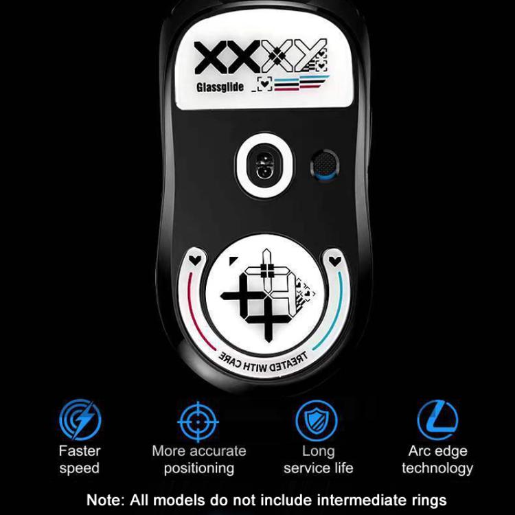 For Logitech GPW Glass Mouse Feet Stickers Anti-Slip Mouse Glide Skates(Printed Black) - Silicone / Sticker by buy2fix | Online Shopping UK | buy2fix