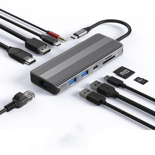10-in-1 DP+HDMI Dual 8K Blueendless Multifunctional Type-C HD Gigabit Network Docking Station