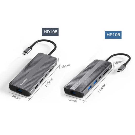 10-in-1 Dual HDMI 8K+4K Blueendless Multifunctional Type-C HD Gigabit Network Docking Station - USB HUB by Blueendless | Online Shopping UK | buy2fix