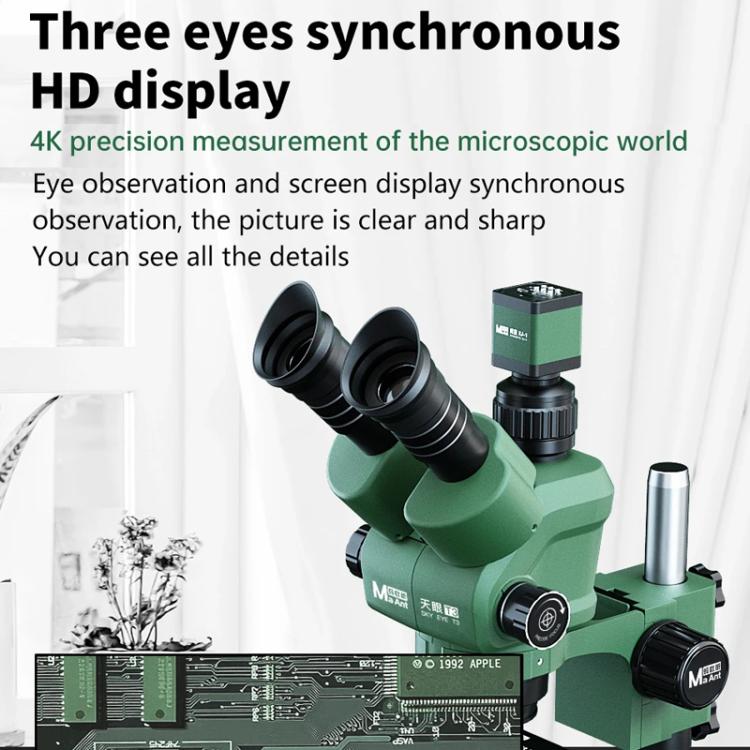 MaAnt T3 Trinocular Stereo Microscope Optical Cell Phone Repair HD Electronic Circuit Board Microscope - Microscope Magnifier Series by MaAnt | Online Shopping UK | buy2fix