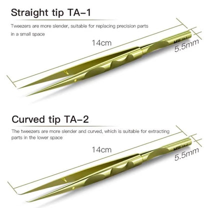 MaAnt Titanium Tweezers Antistatic Small Clip Bird Nest Hair Picking Pink Prick Clip Repair Tool(Curve) - Tweezers by MaAnt | Online Shopping UK | buy2fix