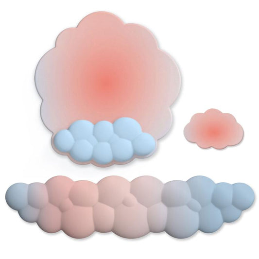 3pcs / Set Cloudy Gradient Memory Foam Silicone Wrist And Keyboard Mouse Pad, Style: Model 3 - Mouse Pads by buy2fix | Online Shopping UK | buy2fix
