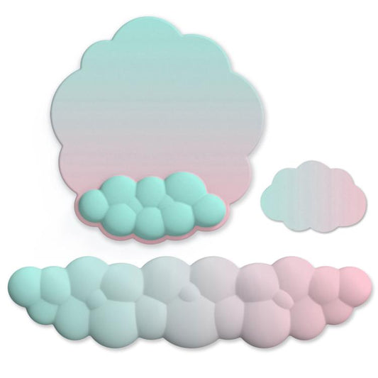 3pcs / Set Cloudy Gradient Memory Foam Silicone Wrist And Keyboard Mouse Pad, Style: Model 9 - Mouse Pads by buy2fix | Online Shopping UK | buy2fix