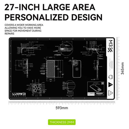 LUOWEI M3 27 inch Cell Phone Computer Repair Workbench Heat Insulation Mat High Temperature Resistant Odorless Silicone Mat - Working Mat by LUOWEI | Online Shopping UK | buy2fix