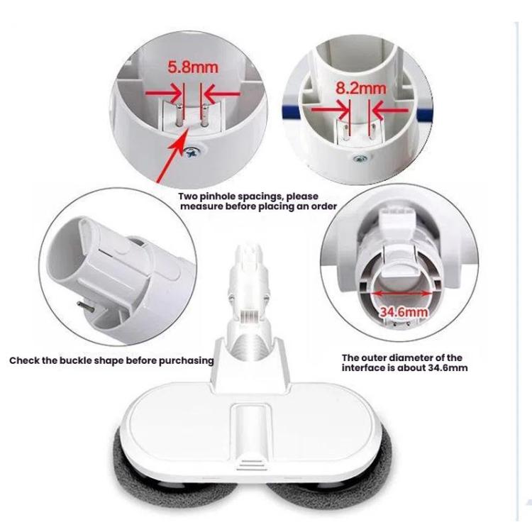 Electric Mop Head With Water Tank for Xiaomi Dreame / Dyson Handheld Vacuum Cleaner Wide  6 Gray Rags - For Xiaomi Accessories by buy2fix | Online Shopping UK | buy2fix