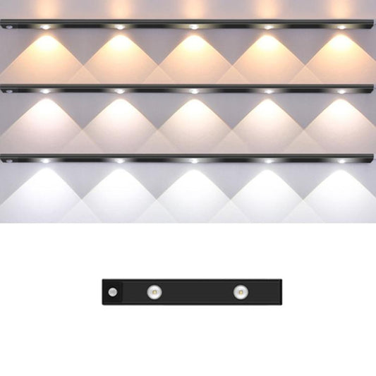 30cm Rechargeable Motion Sensor Light Bar Cabinet Wardrobe Lamp With Remote Control(Black) - Sensor LED Lights by buy2fix | Online Shopping UK | buy2fix
