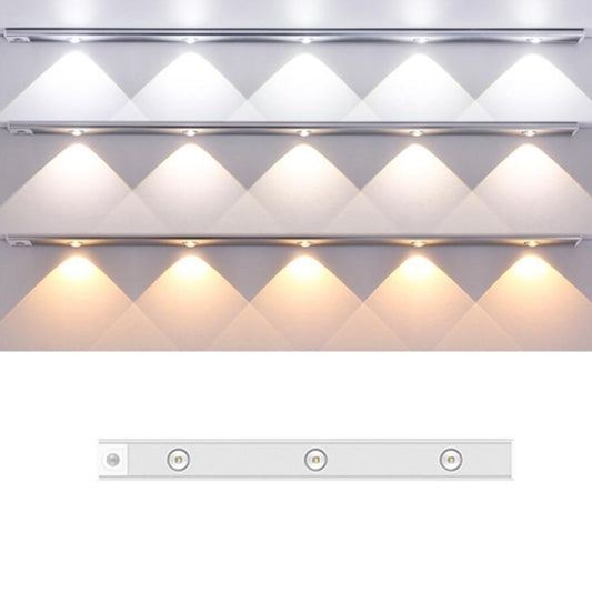 40cm Rechargeable Motion Sensor Light Bar Cabinet Wardrobe Lamp With Remote Control(Silver) - Sensor LED Lights by buy2fix | Online Shopping UK | buy2fix