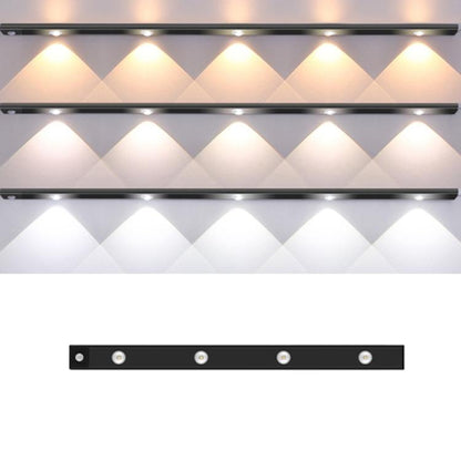 60cm Rechargeable Motion Sensor Light Bar Cabinet Wardrobe Lamp With Remote Control(Black) - Sensor LED Lights by buy2fix | Online Shopping UK | buy2fix