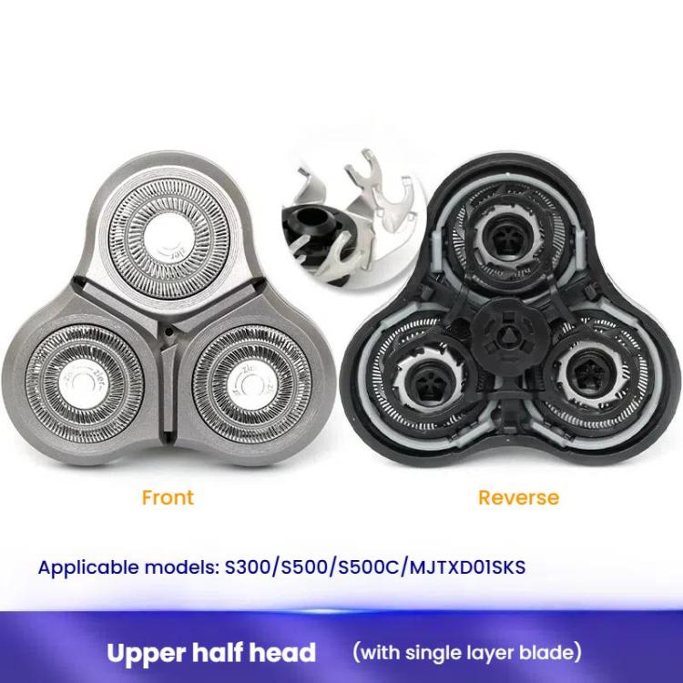 For Xiaomi Mijia S300 / S500 / S500C / MJTXD01SKS Electric Shaver Blade Head Replace Accessories, Style: Upper Half Head ( With Single Layer Blade ) - Shavers Parts by buy2fix | Online Shopping UK | buy2fix