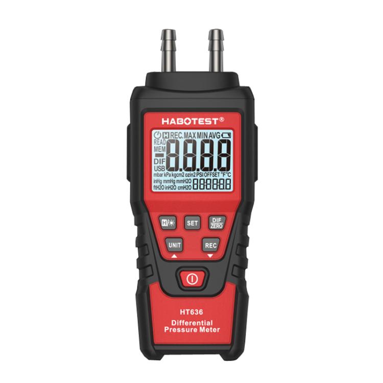 HABOTEST HT636 Highly Precision Differential Pressure Gauge Digital Micropressure Tester - Current & Voltage Tester by HABOTEST | Online Shopping UK | buy2fix