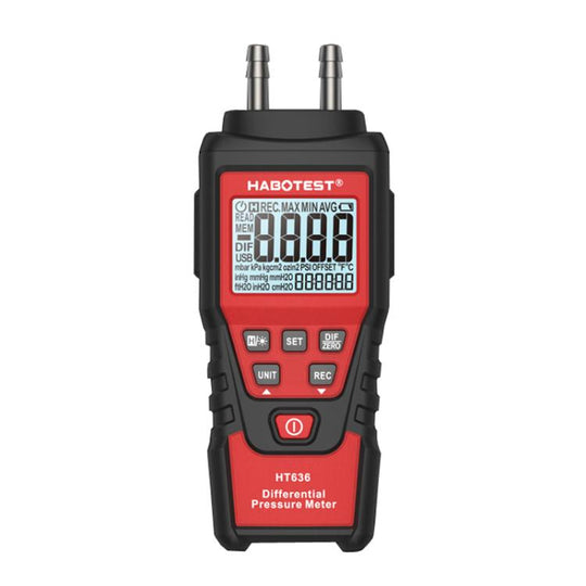 HABOTEST HT636 Highly Precision Differential Pressure Gauge Digital Micropressure Tester