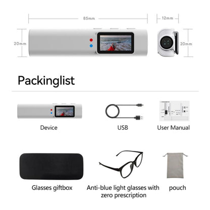 HD 2.7K FPV Eyeglasses Camera 0.96 inch IPS Color Screen Convenient Shooting - Video Cameras by buy2fix | Online Shopping UK | buy2fix