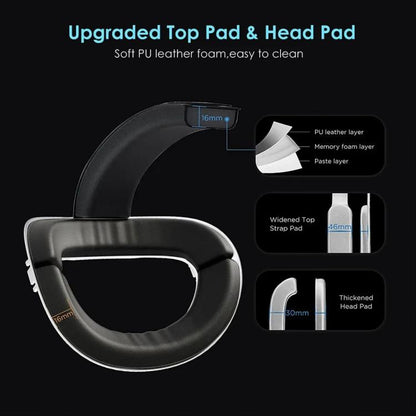 For Meta Quest 2 VR RGB Head Strap Adjustable Headband Built-in 8000 mAh Battery(Gaming Black) - VR Accessories by buy2fix | Online Shopping UK | buy2fix