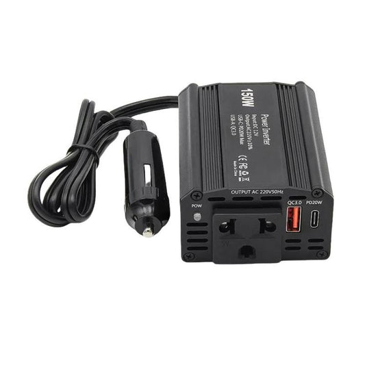 150W PD20W QC3.0 Fast Charging Car Inverter Car Cigarette Lighter Power Supply Adapter(EU Plug) - Modified Square Wave by buy2fix | Online Shopping UK | buy2fix