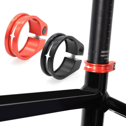 Mountain Road Bicycle Aluminum Locking Seatpost Clamps Seatpost Clamp Ring Fittings(34.9mm Red) - Pipe clamps by buy2fix | Online Shopping UK | buy2fix