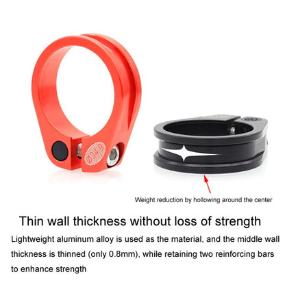 Mountain Road Bicycle Aluminum Locking Seatpost Clamps Seatpost Clamp Ring Fittings(34.9mm Red) - Pipe clamps by buy2fix | Online Shopping UK | buy2fix