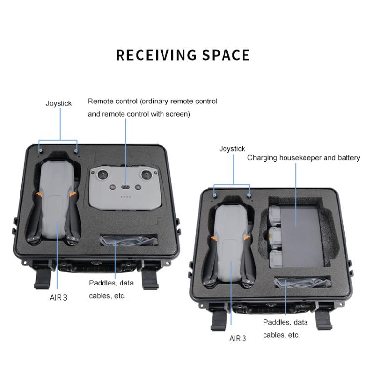 For DJI Air 3 Portable Waterproof and Shockproof Drone Storage Box Safety Explosion-proof Box(Black) - Carry Cases & Bags by buy2fix | Online Shopping UK | buy2fix