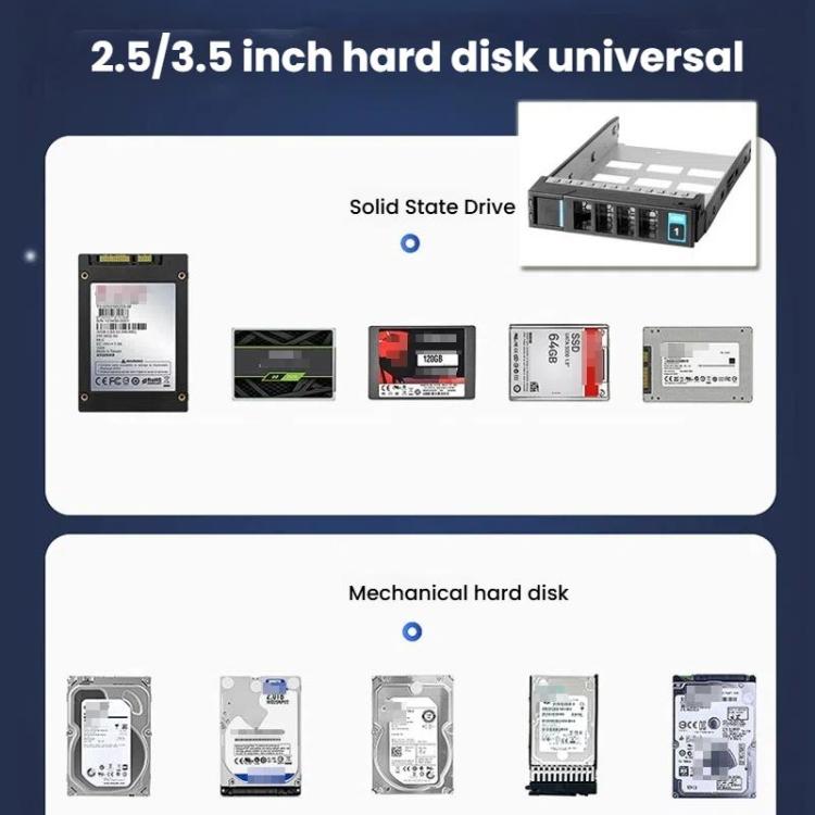 5-Bay Hot Swap Hard Drive Cage 3.5"/2.5" HDD/SSD Compatible For 3x5.25" Optical Drive Position - HDD Enclosure by buy2fix | Online Shopping UK | buy2fix
