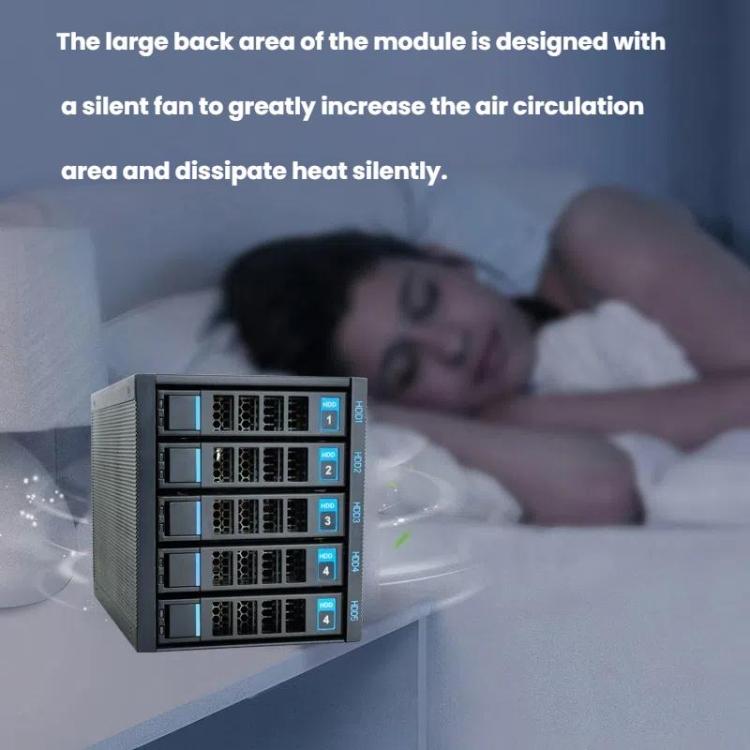 5-Bay Hot Swap Hard Drive Cage 3.5"/2.5" HDD/SSD Compatible For 3x5.25" Optical Drive Position - HDD Enclosure by buy2fix | Online Shopping UK | buy2fix