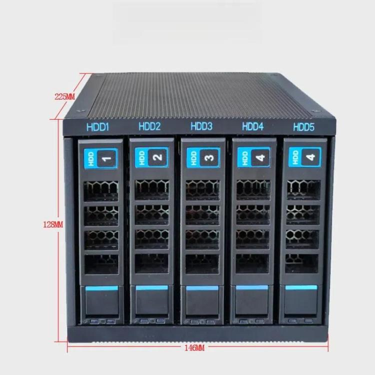 5-Bay Hot Swap Hard Drive Cage 3.5"/2.5" HDD/SSD Compatible For 3x5.25" Optical Drive Position - HDD Enclosure by buy2fix | Online Shopping UK | buy2fix