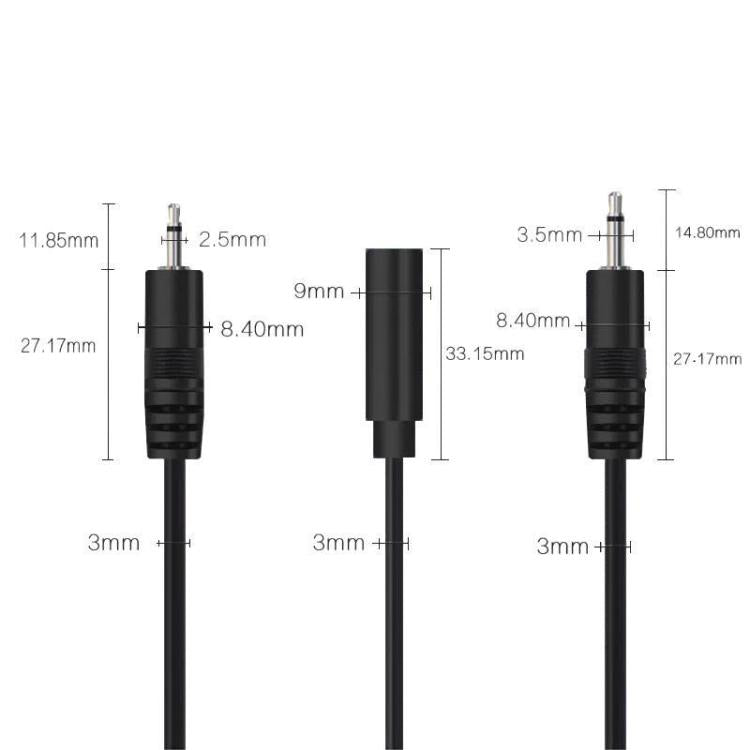3.5mm Male Mono Cable 2Pin AUX Single Head Cable Speaker Audio Power Cord Audio Cord, Length: 25cm - Aux Cable by buy2fix | Online Shopping UK | buy2fix